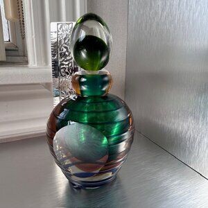Vintage Murano-style glass perfume bottle with stopper